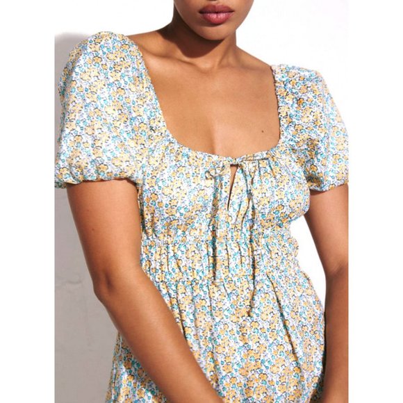 Faithfull the Brand Terina Midi Dress in Sabinosa Floral Print Cottage Inspired - Picture 3 of 7